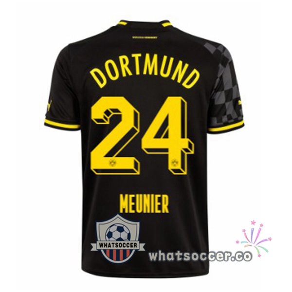 Dortmund BVB (Meunier 24) Away Soccer Jerseys Black 2022-2023