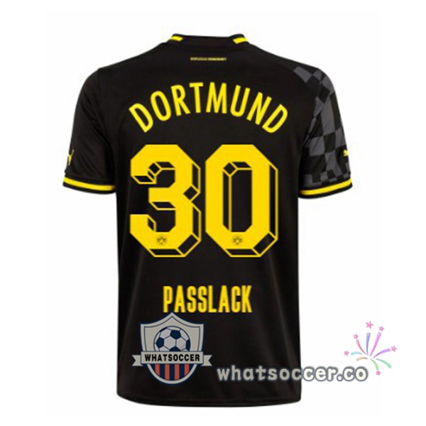 Dortmund BVB (Passlack 30) Away Soccer Jerseys Black 2022-2023