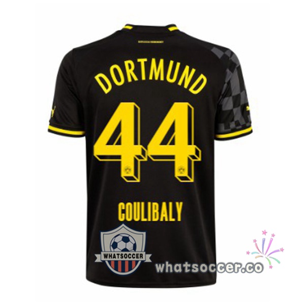 Dortmund BVB (Coulibaly 44) Away Soccer Jerseys Black 2022-2023