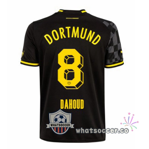 Dortmund BVB (Dahoud 8) Away Soccer Jerseys Black 2022-2023