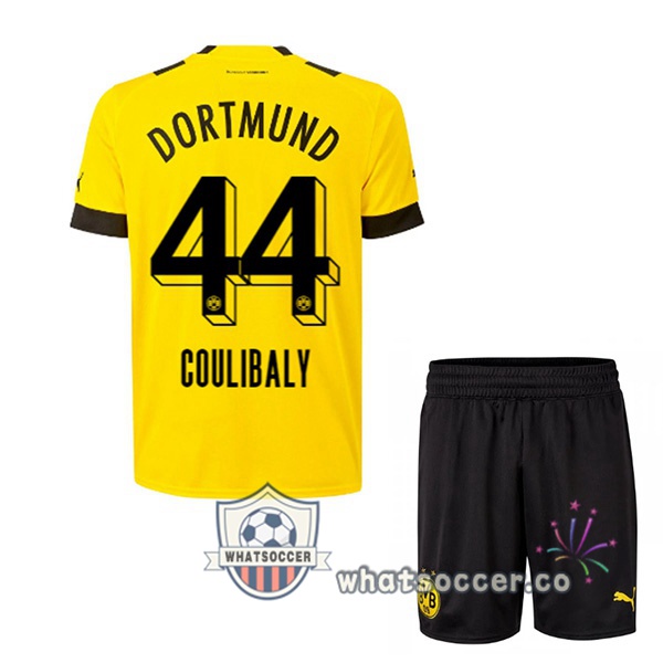 Dortmund BVB (Coulibaly 44) Kids Home Soccer Jerseys Yellow Yellow 2022-2023