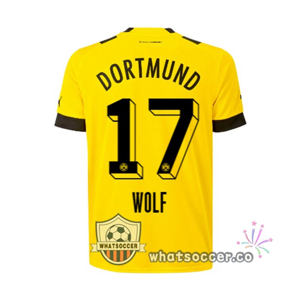 Dortmund BVB (Wolf 17) Home Soccer Jerseys Yellow Yellow 2022-2023