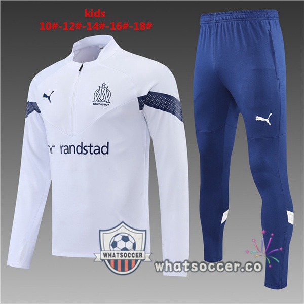 Olympique de Marseille Kids White Tracksuit 2022-2023