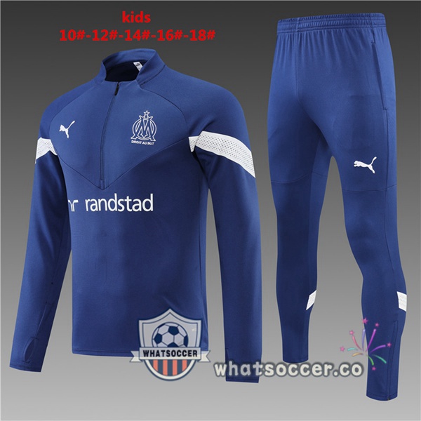 Olympique de Marseille Kids Blue Royal Tracksuit 2022-2023