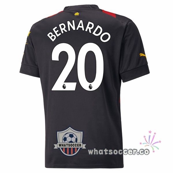 Manchester City (Bernardo Silva 20) Away Soccer Jerseys Red Black 2022-2023