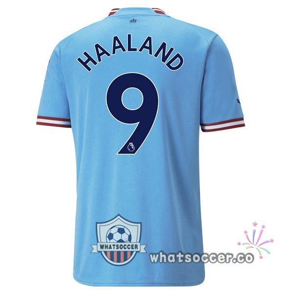 Manchester City (Erling Haaland 9) Home Soccer Jerseys Blue 2022-2023