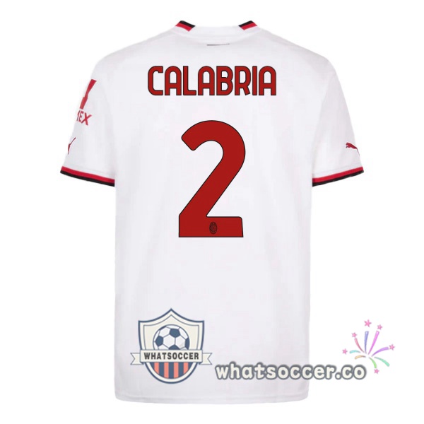 AC Milan (CALABRIA 2) Away Soccer Jerseys White 2022-2023