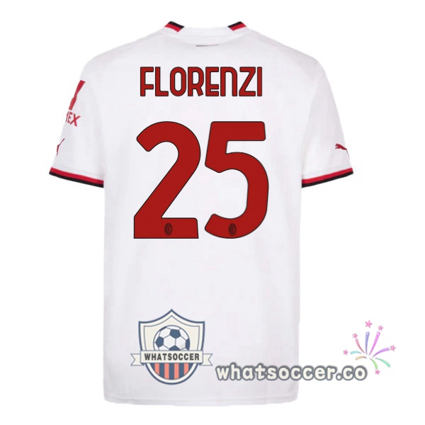 AC Milan (FLORENZI 25) Away Soccer Jerseys White 2022-2023