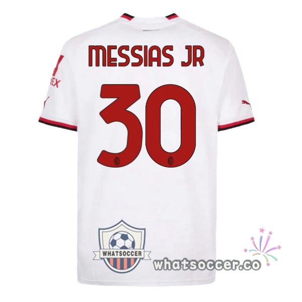 AC Milan (MESSIAS JR 30) Away Soccer Jerseys White 2022-2023
