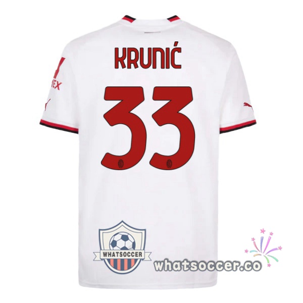 AC Milan (KRUNIĆ 33) Away Soccer Jerseys White 2022-2023