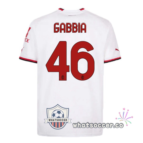 AC Milan (GABBIA 46) Away Soccer Jerseys White 2022-2023