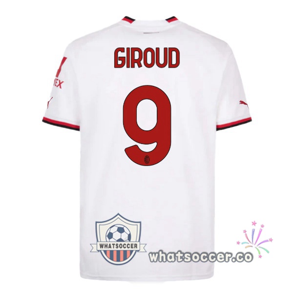 AC Milan (GIROUD 9) Away Soccer Jerseys White 2022-2023