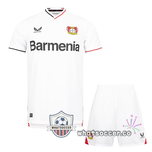 Bayer 04 Leverkusen Kids Third Soccer Jerseys White 2022-2023