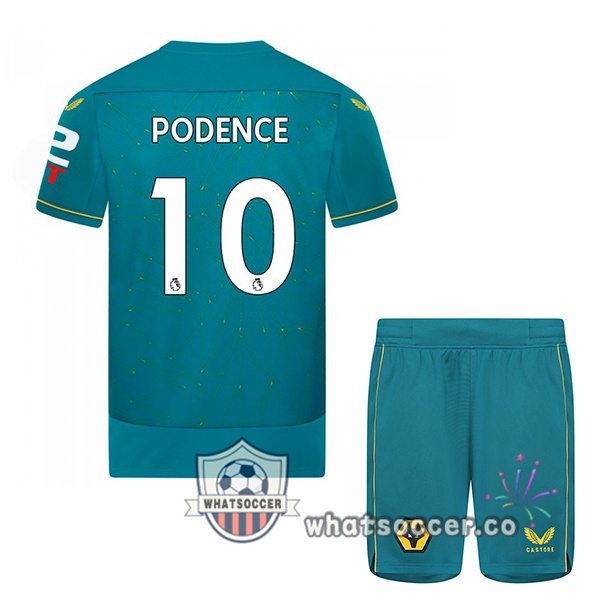 Wolves (PODENCE 10) Kids Away Soccer Jerseys Blue 2022-2023