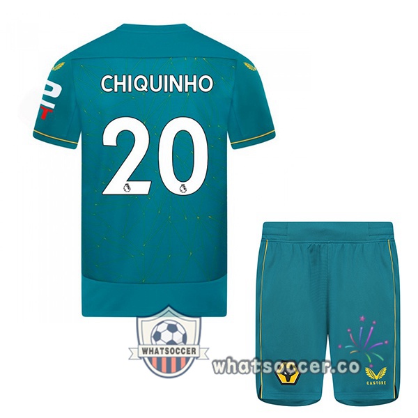 Wolves (CHIQUINHO 20) Kids Away Soccer Jerseys Blue 2022-2023