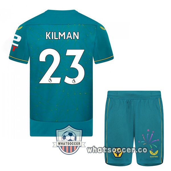 Wolves (KILMAN 23) Kids Away Soccer Jerseys Blue 2022-2023