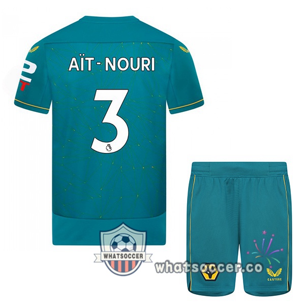 Wolves (AIT-NOURI 3) Kids Away Soccer Jerseys Blue 2022-2023