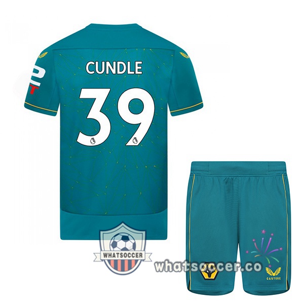 Wolves (CUNDLE 39) Kids Away Soccer Jerseys Blue 2022-2023