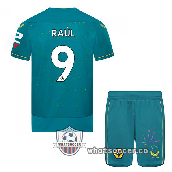 Wolves (RAUL 9) Kids Away Soccer Jerseys Blue 2022-2023