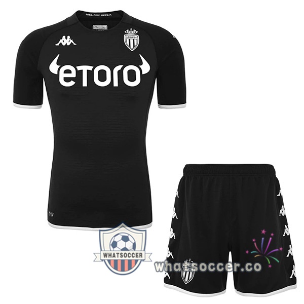 AS Monaco Kids Away Soccer Jerseys Black 2022-2023