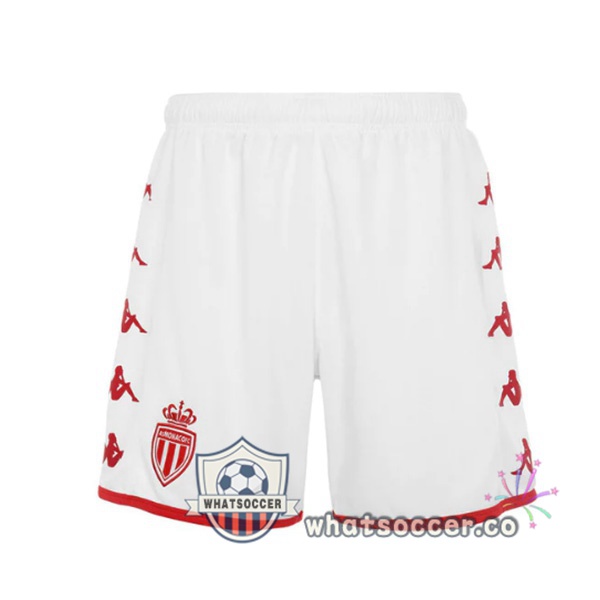 AS Monaco Home Soccer Shorts Red White 2022-2023
