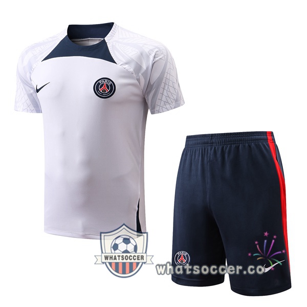 Paris PSG Training T-Shirts + Shorts White 2022-2023