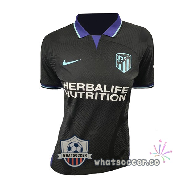 Atletico Madrid Women Away Soccer Jerseys Black 2022-2023