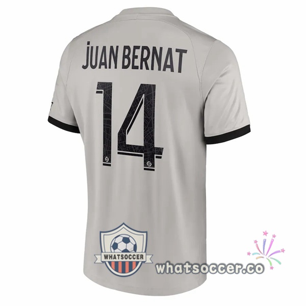 Paris PSG (Juan Bernat 14) Away Soccer Jerseys Gray 2022-2023