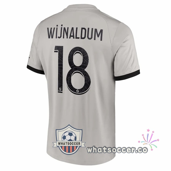 Paris PSG (Wijnaldum 18) Away Soccer Jerseys Gray 2022-2023