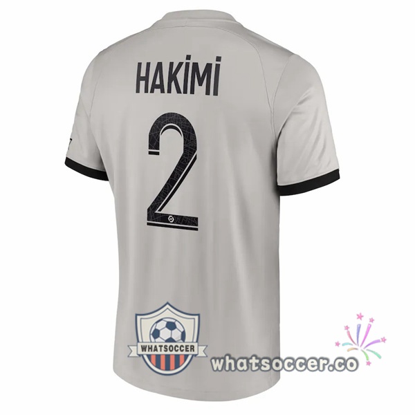 Paris PSG (Hakimi 2) Away Soccer Jerseys Gray 2022-2023