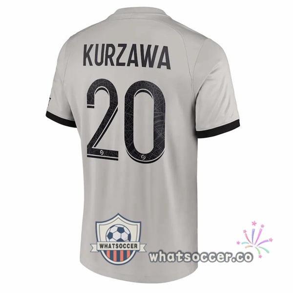 Paris PSG (Kurzawa 20) Away Soccer Jerseys Gray 2022-2023