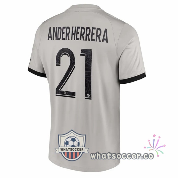 Paris PSG (Ander Herrera 21) Away Soccer Jerseys Gray 2022-2023