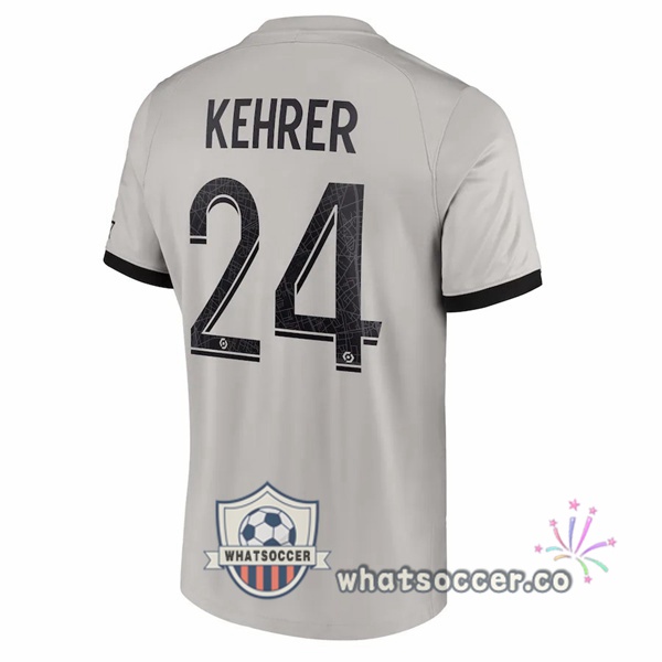 Paris PSG (Kehrer 24) Away Soccer Jerseys Gray 2022-2023