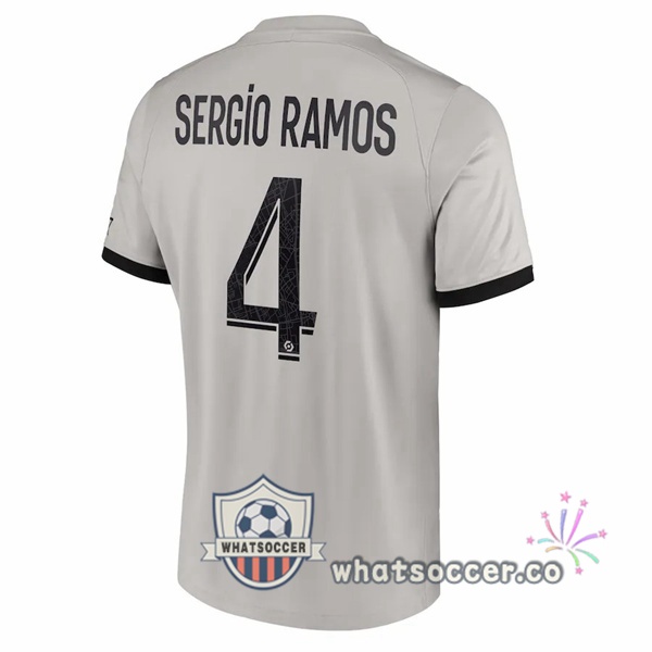 Paris PSG (Sergio Ramos 4) Away Soccer Jerseys Gray 2022-2023