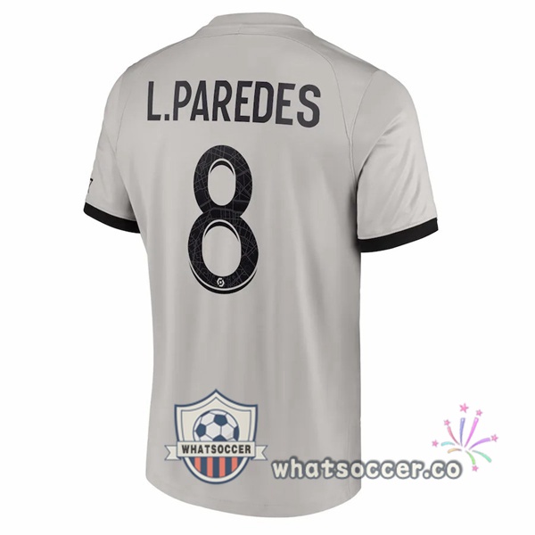 Paris PSG (L.Paredes 8) Away Soccer Jerseys Gray 2022-2023