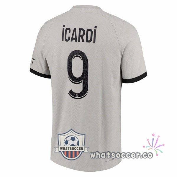 Paris PSG (Icardi 9) Away Soccer Jerseys Gray 2022-2023