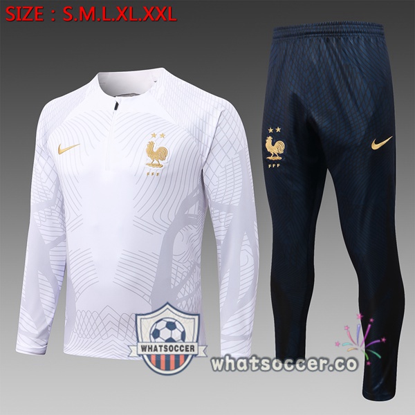France Kids White Tracksuit 2022-2023