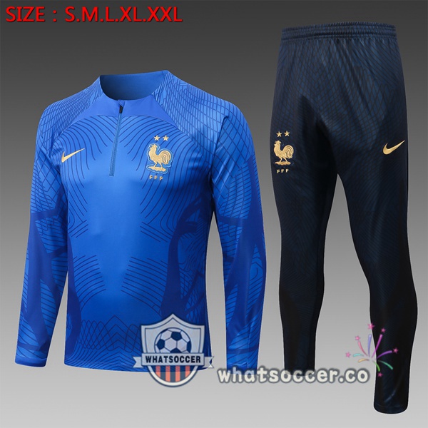 France Kids Blue Tracksuit 2022-2023