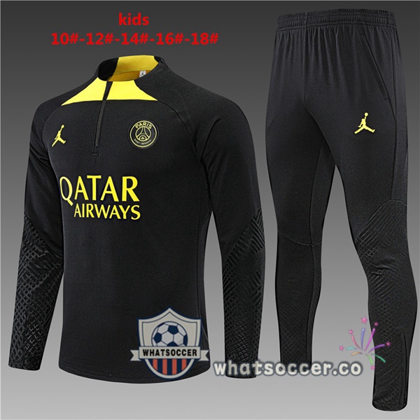 Paris PSG Kids Black Tracksuit 2022-2023