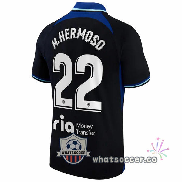 Atletico Madrid (M.Hermoso 22) Away Soccer Jerseys Black 2022-2023