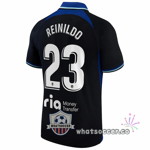 Atletico Madrid (Reinildo 23) Away Soccer Jerseys Black 2022-2023