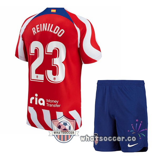 Atletico Madrid (Reinildo 23) Kids Home Soccer Jerseys Red 2022-2023