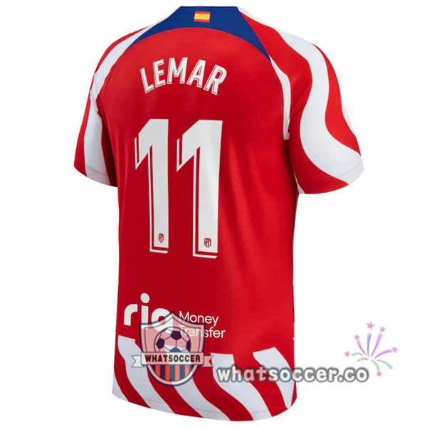 Atletico Madrid (Lemar 11) Home Soccer Jerseys Red 2022-2023