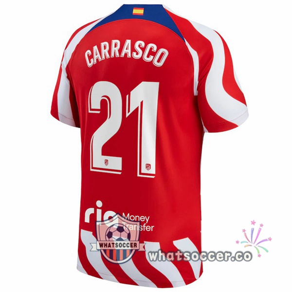 Atletico Madrid (Carrasco 21) Home Soccer Jerseys Red 2022-2023