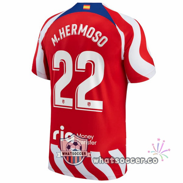 Atletico Madrid (M.Hermoso 22) Home Soccer Jerseys Red 2022-2023