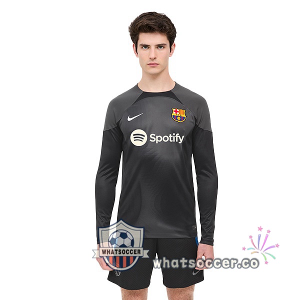 FC Barcelona goalkeeper Soccer Jerseys Long Sleeve Black 2022-2023