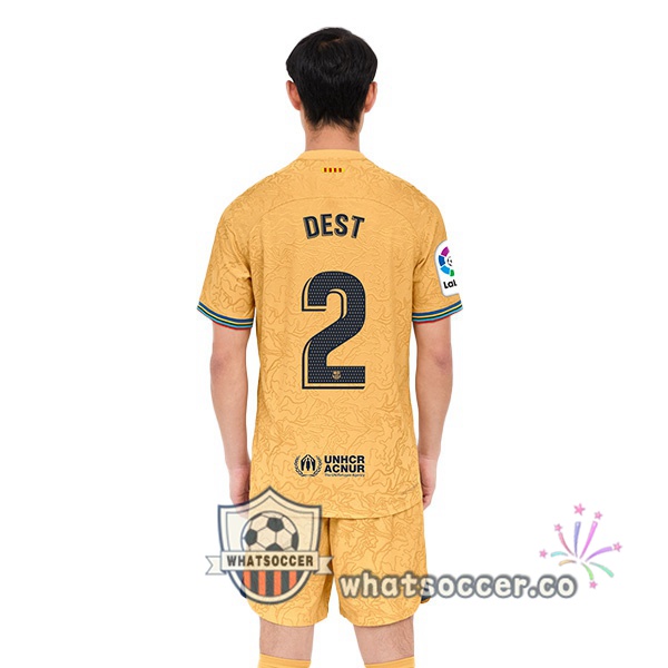 FC Barcelona (Dest 2) Away Soccer Jerseys Yellow 2022-2023
