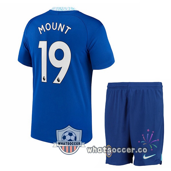 FC Chelsea (Mount 19) Kids Home Soccer Jerseys Blue 2022-2023