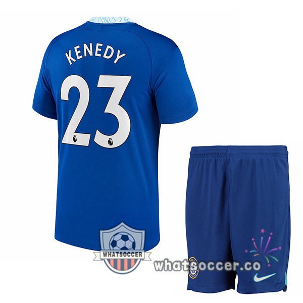 FC Chelsea (Kenedy 23) Kids Home Soccer Jerseys Blue 2022-2023