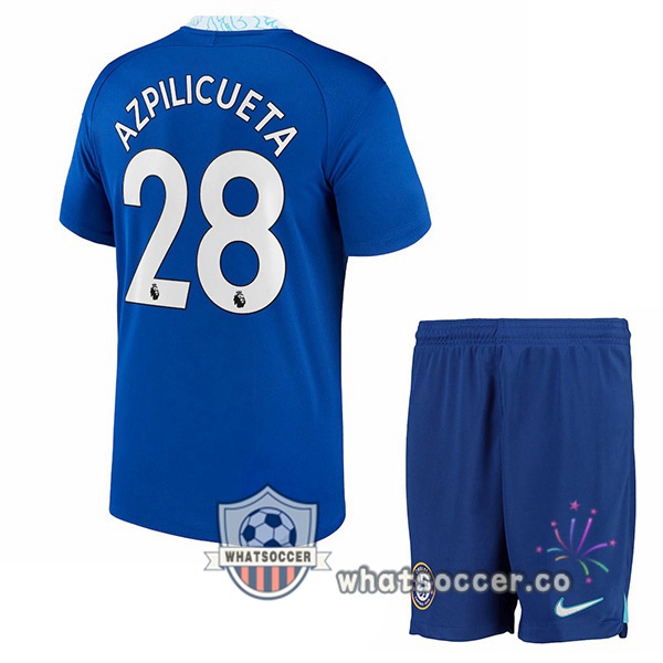 FC Chelsea (Azpilicueta 28) Kids Home Soccer Jerseys Blue 2022-2023